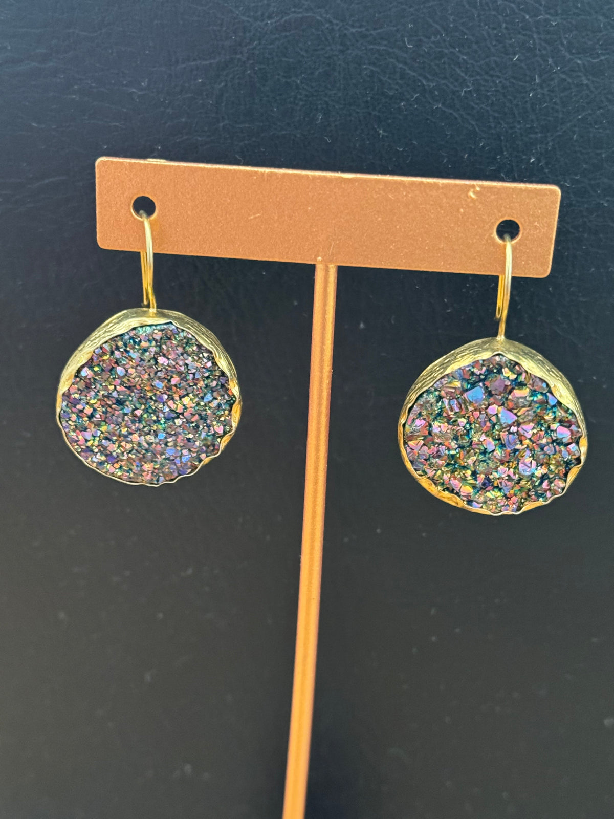 Gold Vermeil Druzy Dangle Earrings