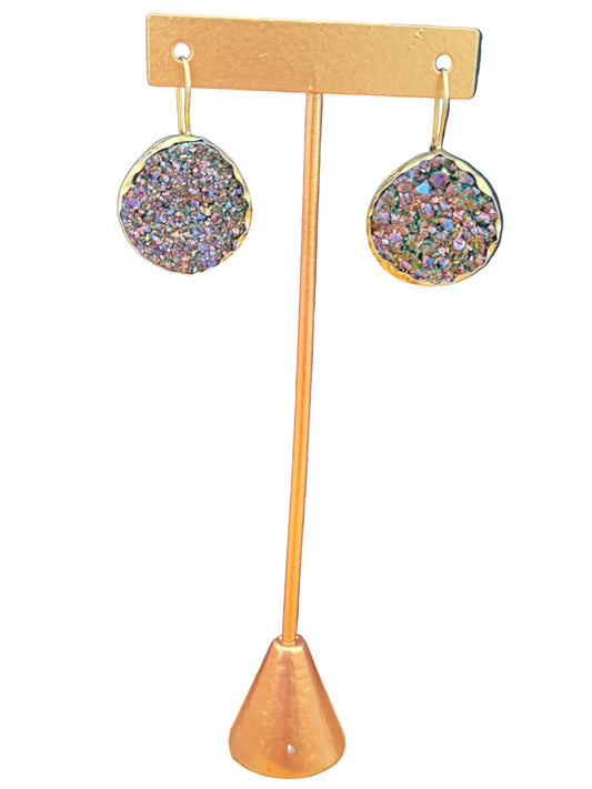 Gold Vermeil Druzy Dangle Earrings
