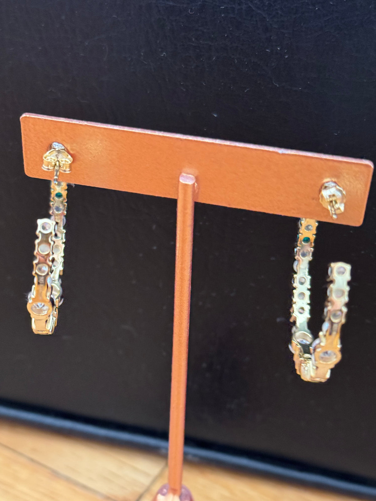 24K Plated Semi Precious Opal Pearl Hoops