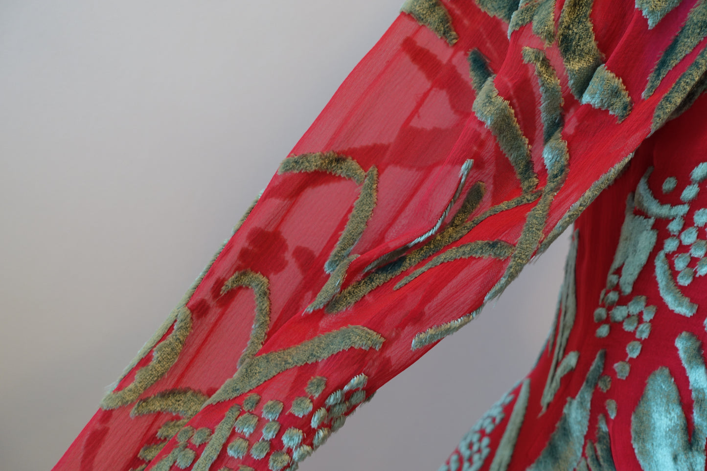 Vintage New Old Stock Bill Blass Clip Cut Silk Dress