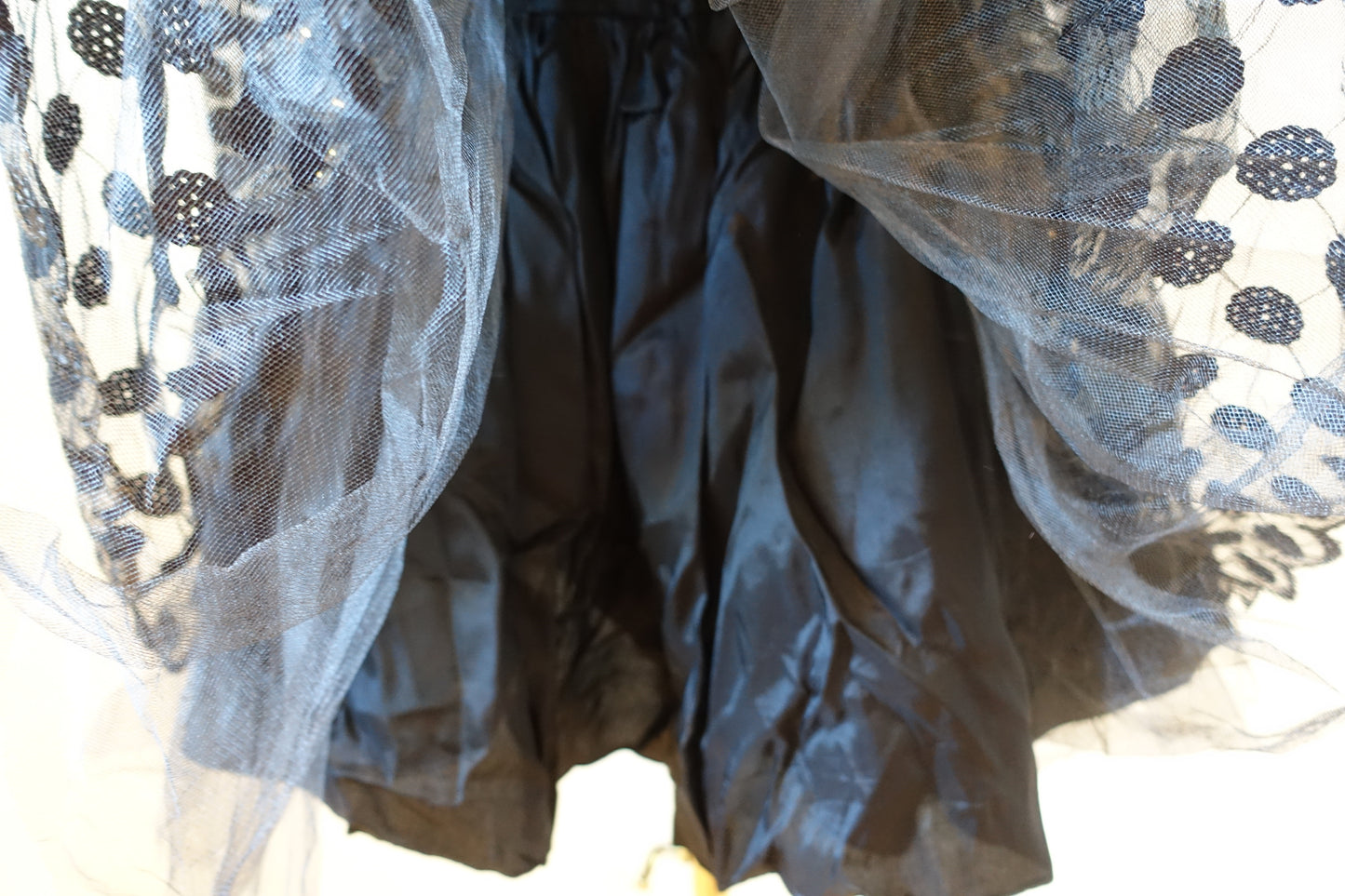 Vintage 80's Illusion Sheer Sequin Polka Dot Dress