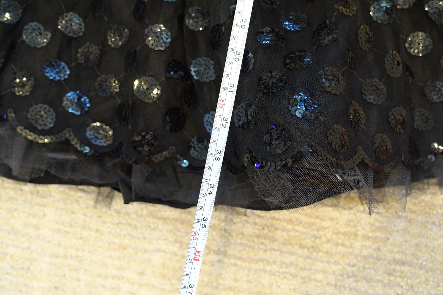 Vintage 80's Illusion Sheer Sequin Polka Dot Dress