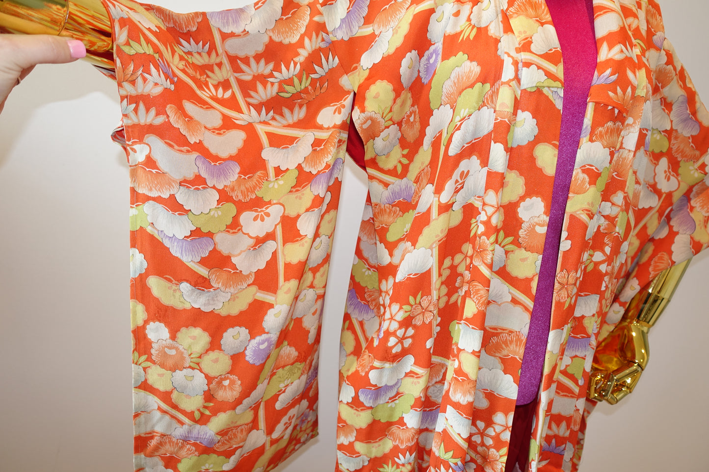 Vintage Deco 1930's-40's Floral Silk 'Watercolor' Kimono