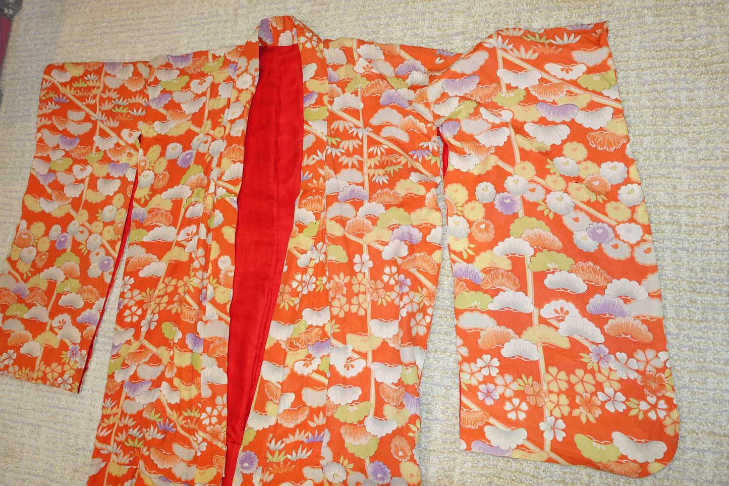 Vintage Deco 1930's-40's Floral Silk 'Watercolor' Kimono