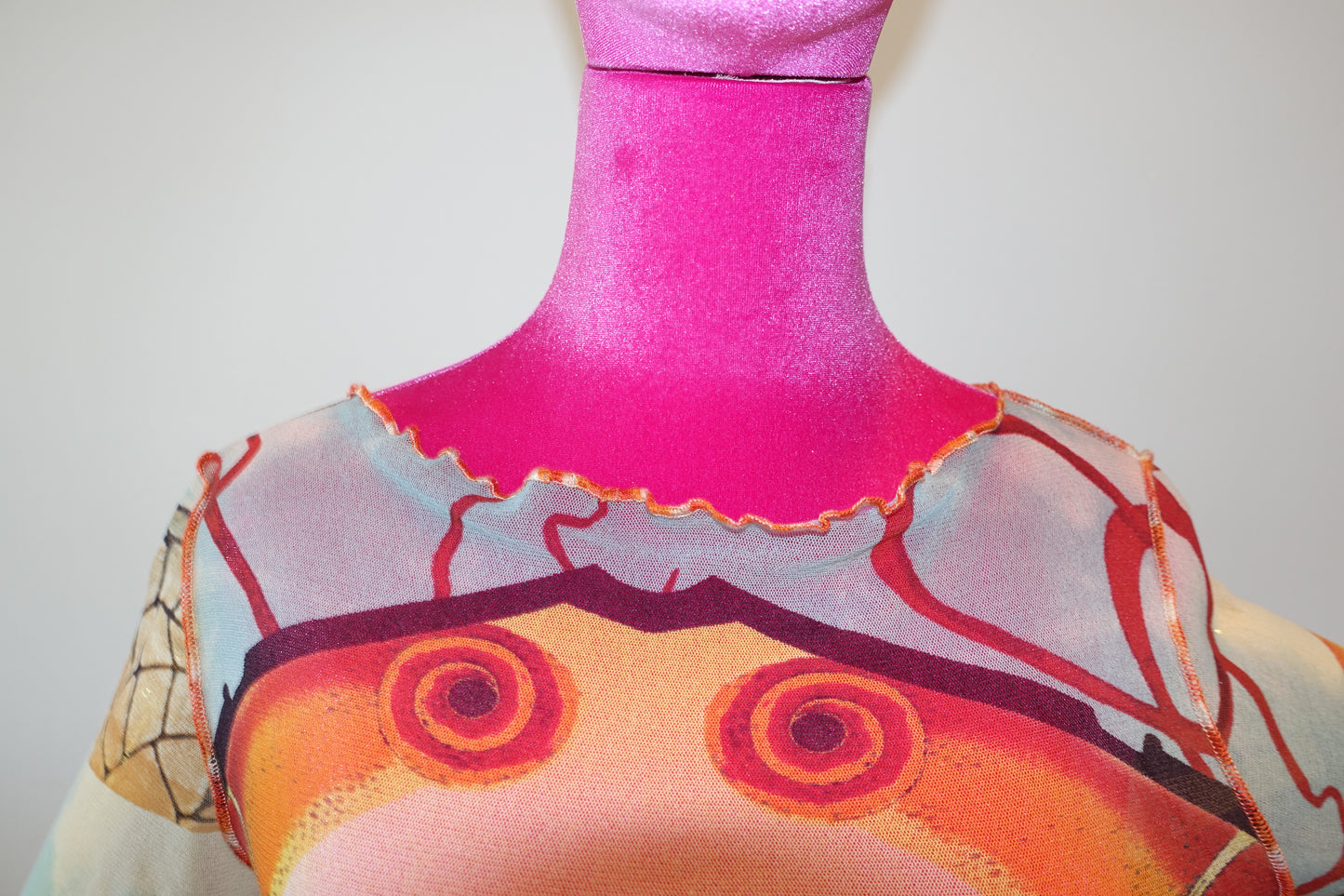Jean Paul Gaultier S/S 2005 Mesh Abstract Salvador Dali Top & Skirt 2 Piece Set