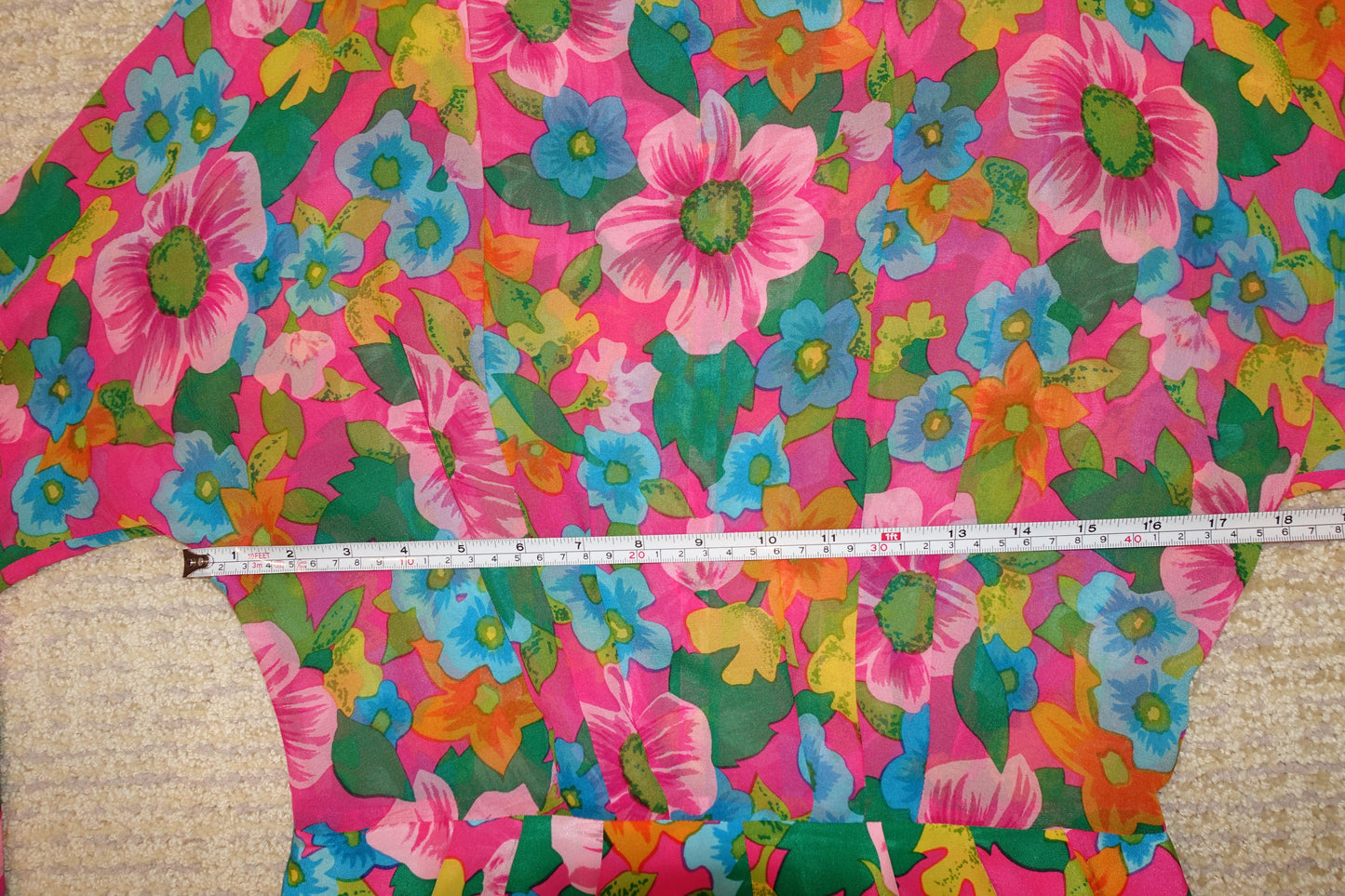 Vintage 80's Albert Nipon Colorful Vibrant Floral Silk Dress