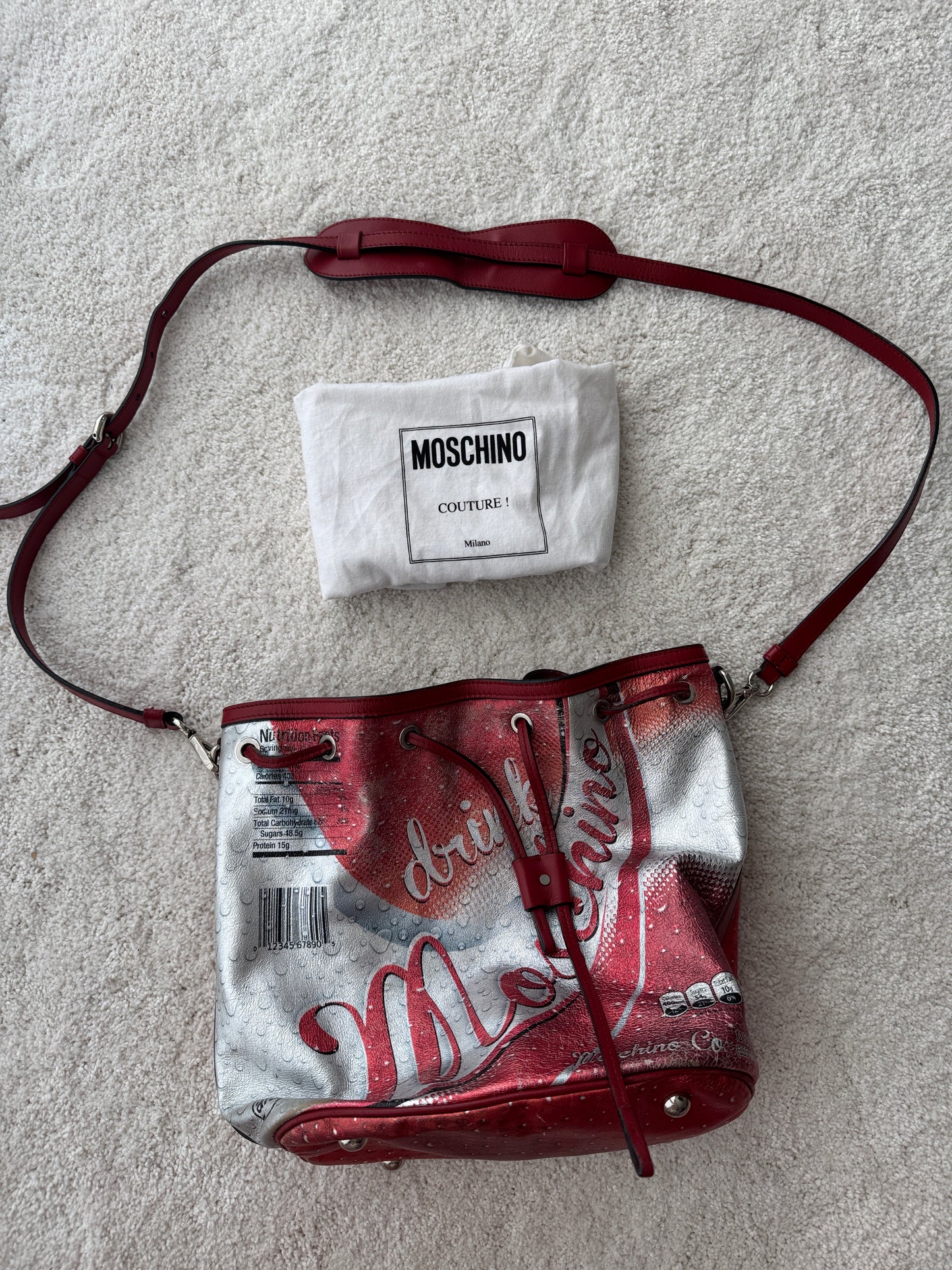 Limited Edition Moschino "Drink Moschino" Coca-Cola Bucket Bag