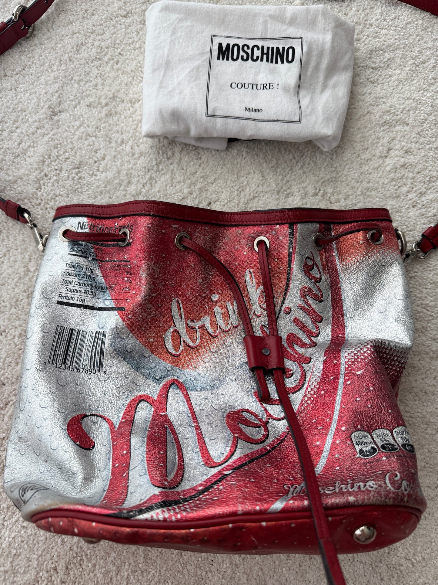 Limited Edition Moschino "Drink Moschino" Coca-Cola Bucket Bag