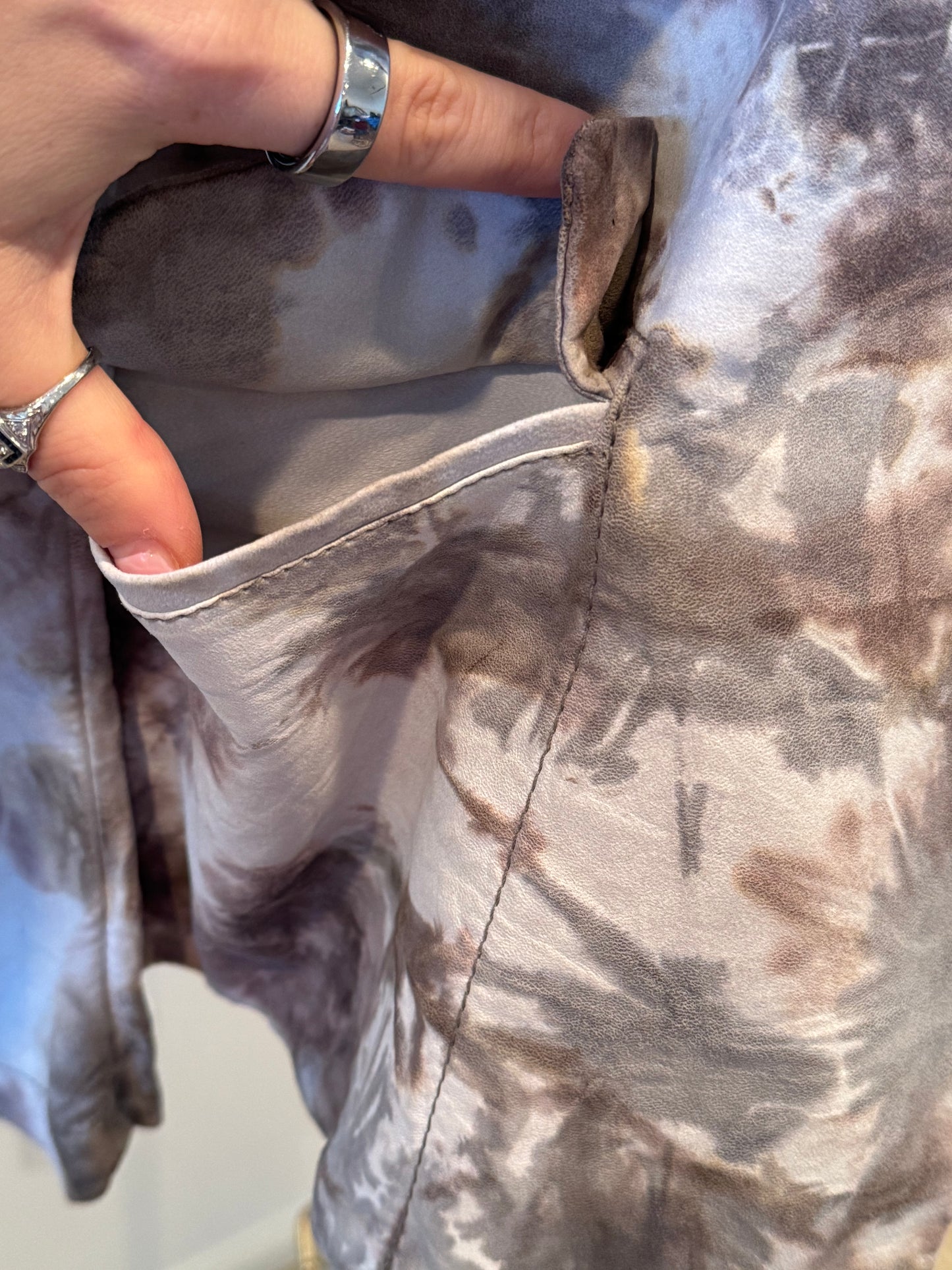 Giorgio Brato Tie Dye Leather Jacket