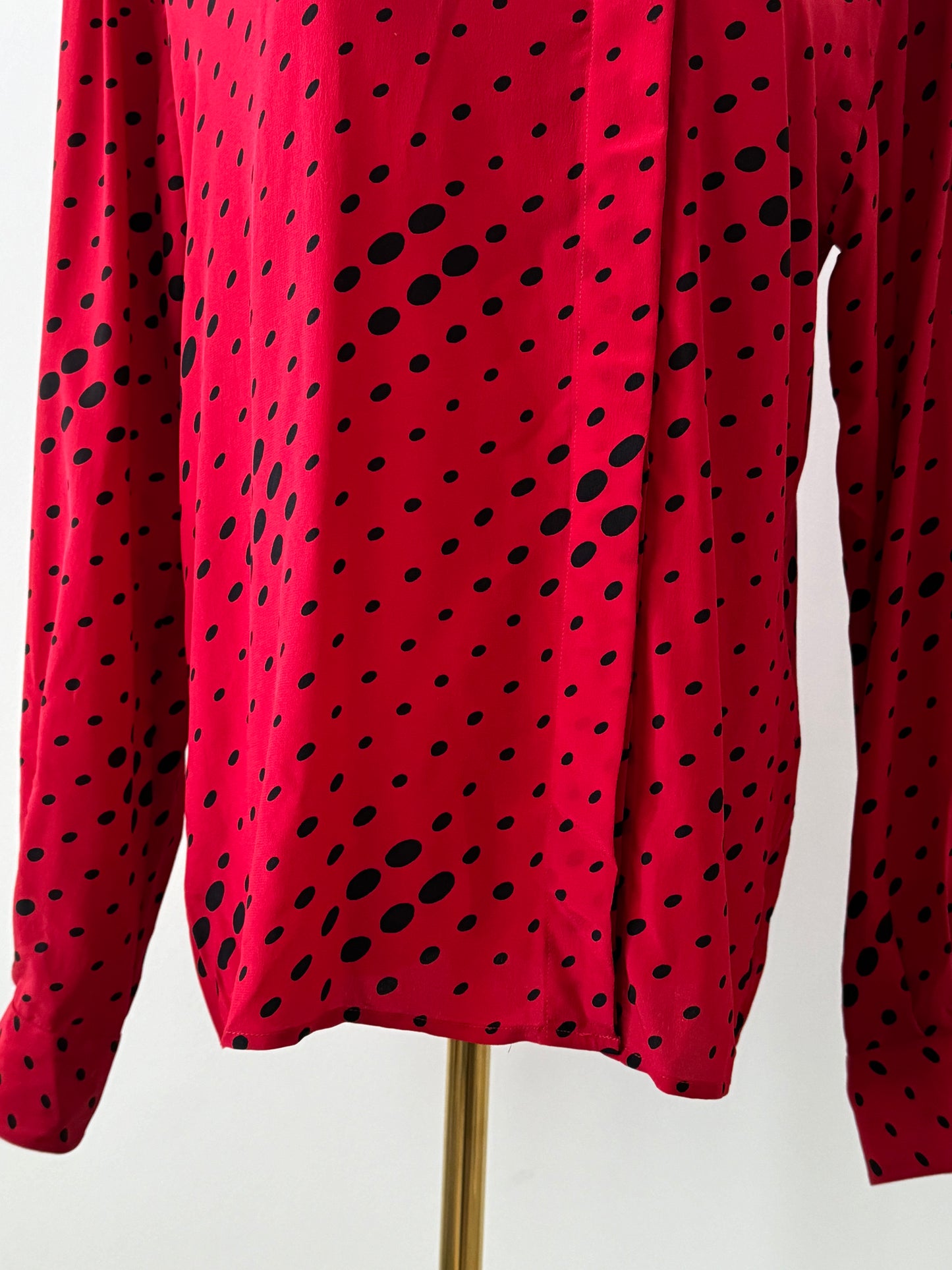 Christian Dior 80's red and black polkda dot blouse