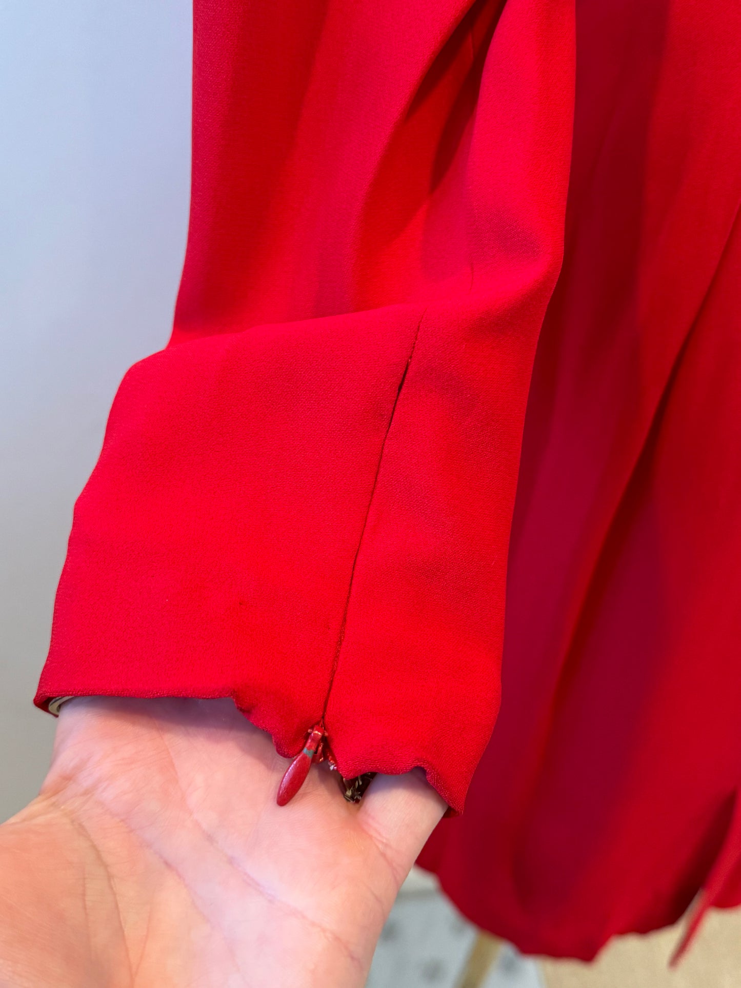 Vintage Fendi 80's Red Wrap Dress - Size 10