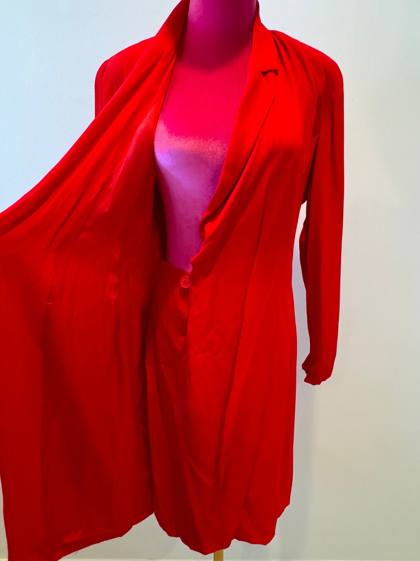 Vintage Fendi 80's Red Wrap Dress - Size 10