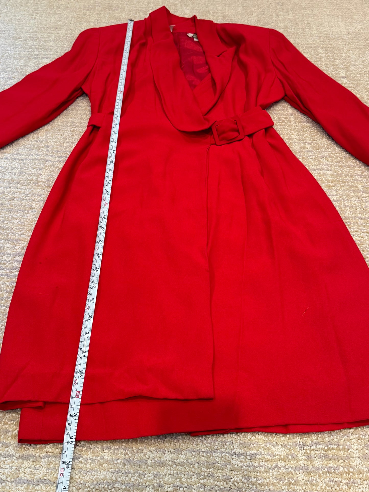 Vintage Fendi 80's Red Wrap Dress - Size 10