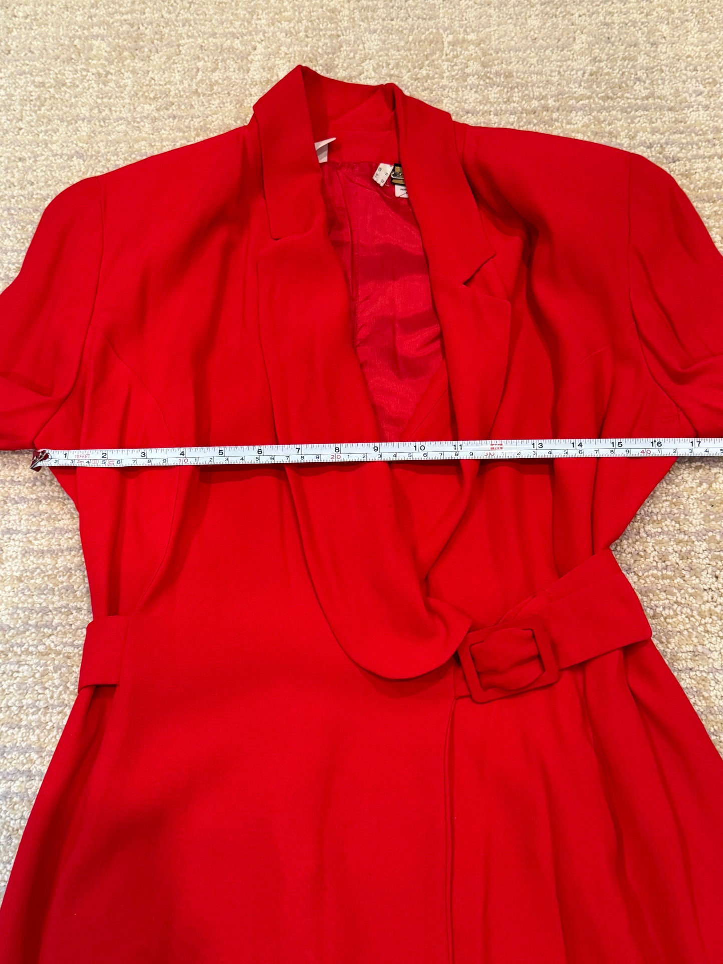 Vintage Fendi 80's Red Wrap Dress - Size 10