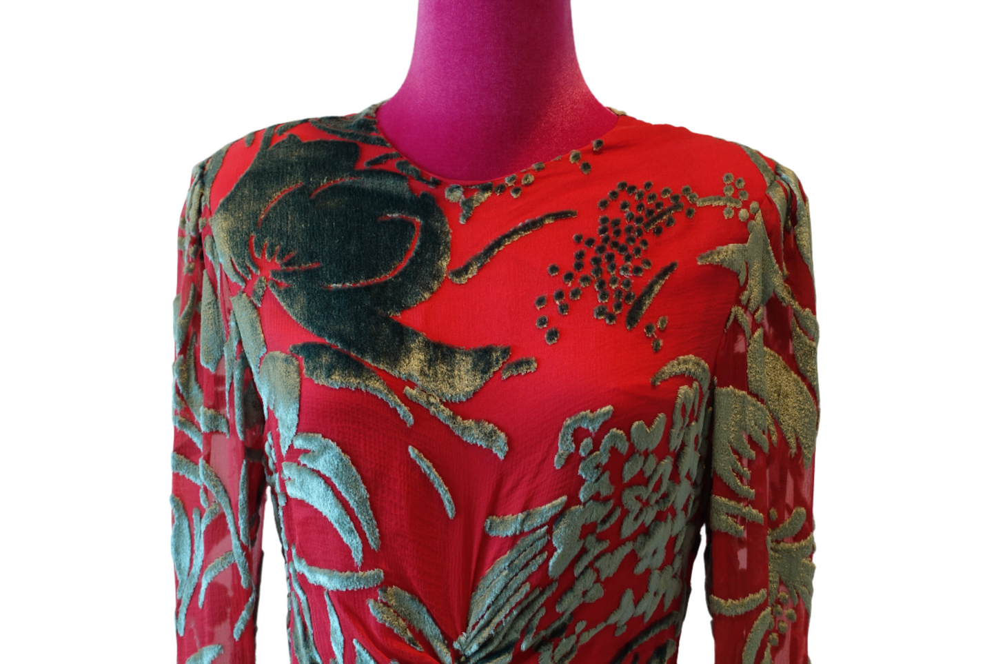 Vintage New Old Stock Bill Blass Clip Cut Silk Dress