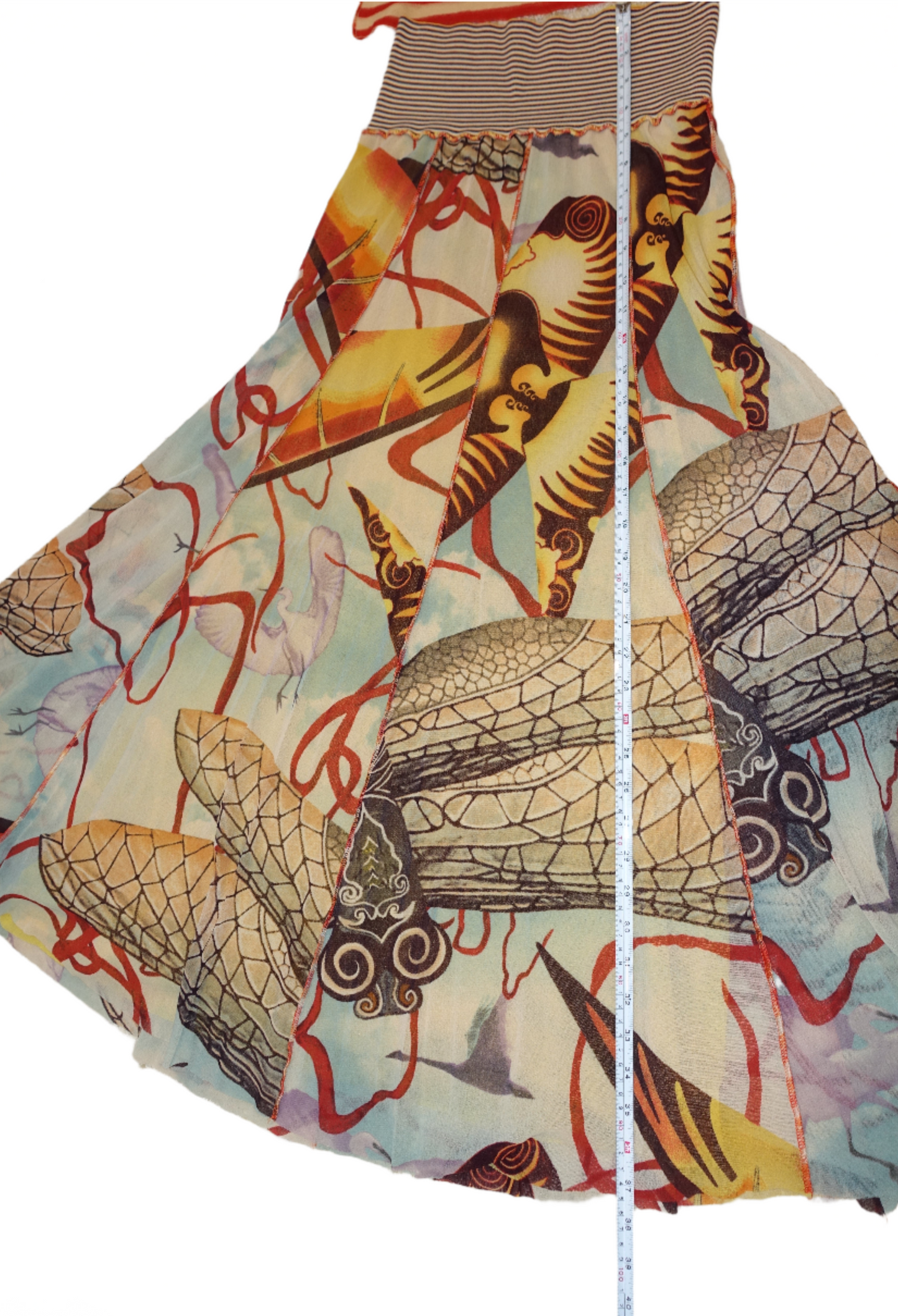 Jean Paul Gaultier S/S 2005 Mesh Abstract Salvador Dali Top & Skirt 2 Piece Set